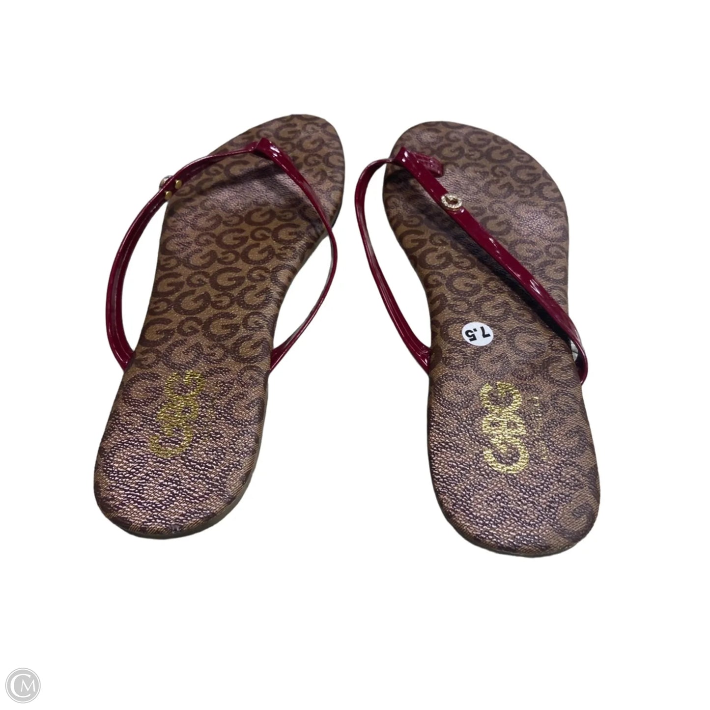 Sandals Flip Flops By Clothes Mentor In Maroon, Size: 7.5