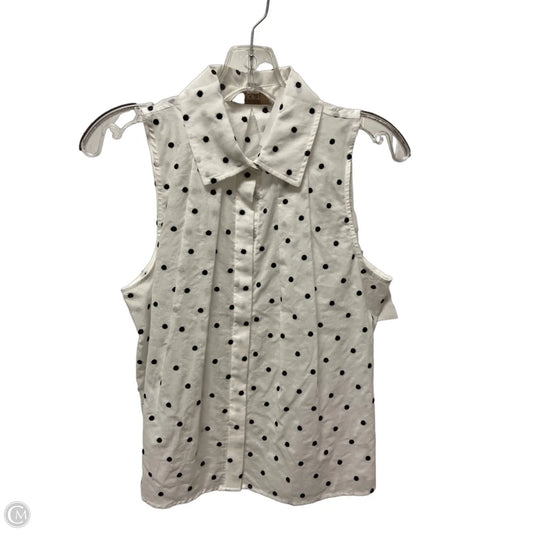 Top Sleeveless By Loft In Polkadot Pattern, Size: S
