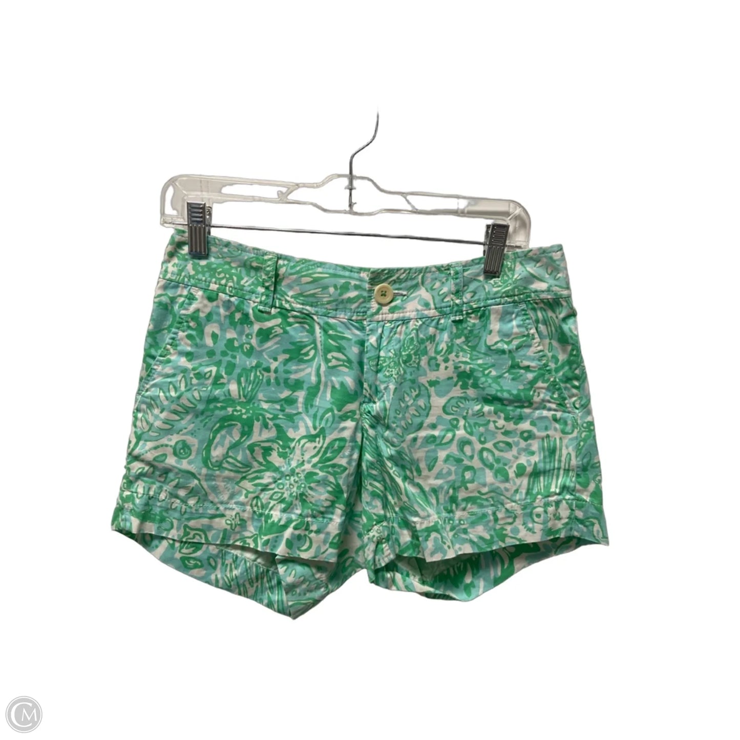 Shorts Designer By Lilly Pulitzer In Green & White, Size: 4