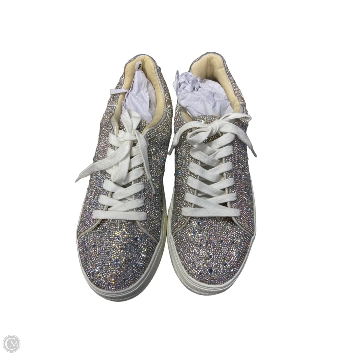 Shoes Sneakers By Betsey Johnson In Silver, Size: 9