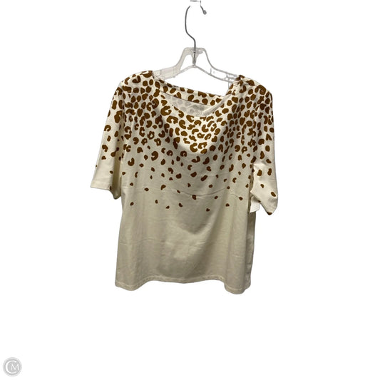 Top Short Sleeve By Talbots In Leopard Print, Size: Xl