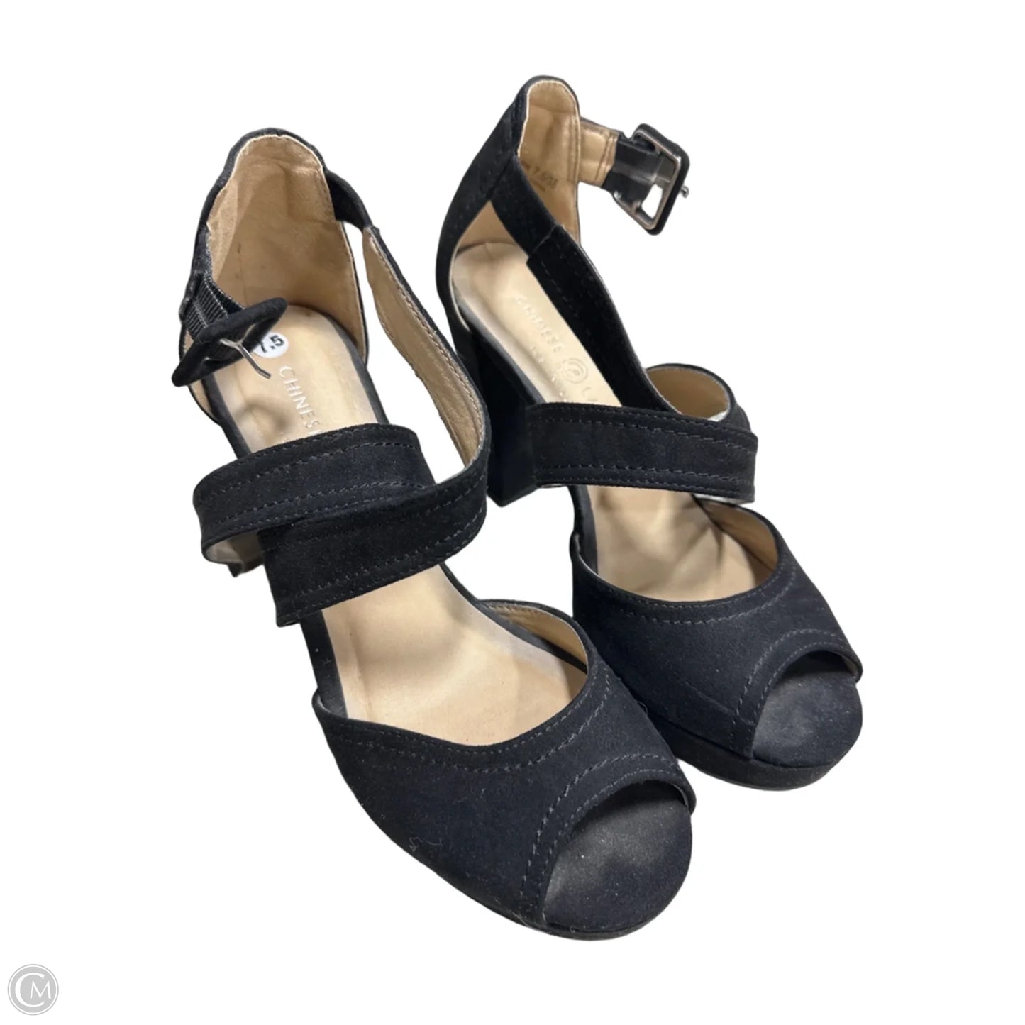 Sandals Heels Block By Chinese Laundry In Black, Size: 7.5