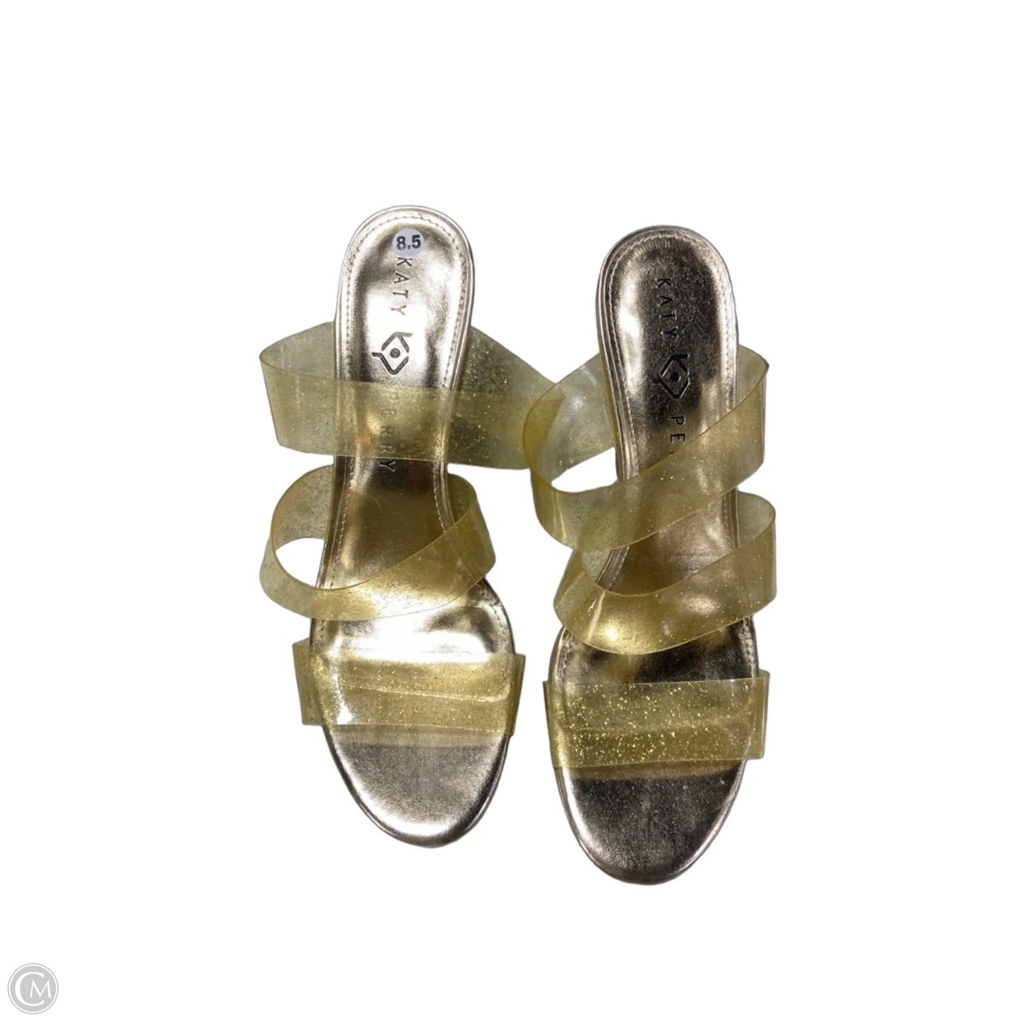 Sandals Heels Block By Katy Perry In Gold, Size: 8.5
