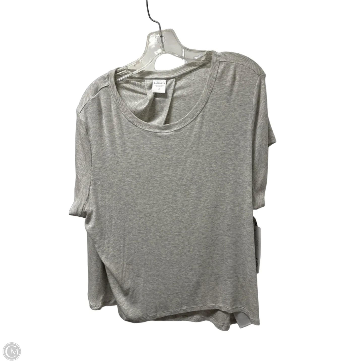 Athletic Top Short Sleeve By Athleta In Grey, Size: L