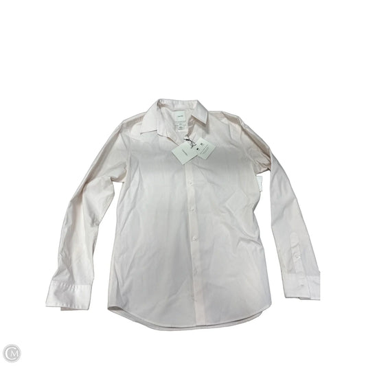 Top Long Sleeve By Calvin Klein In Pink & White, Size: M