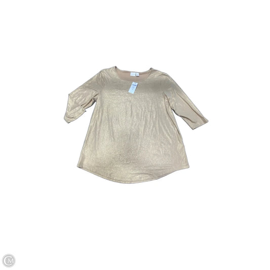 Top 3/4 Sleeve By Chicos In Gold, Size: Xl