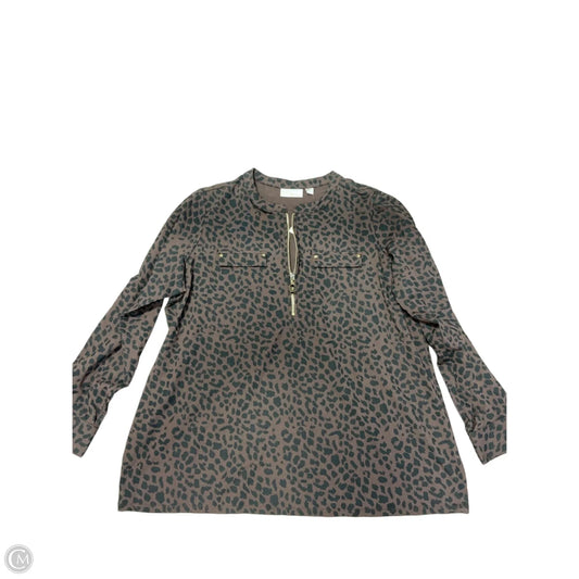 Top Long Sleeve By Belle In Black & Brown, Size: Xl