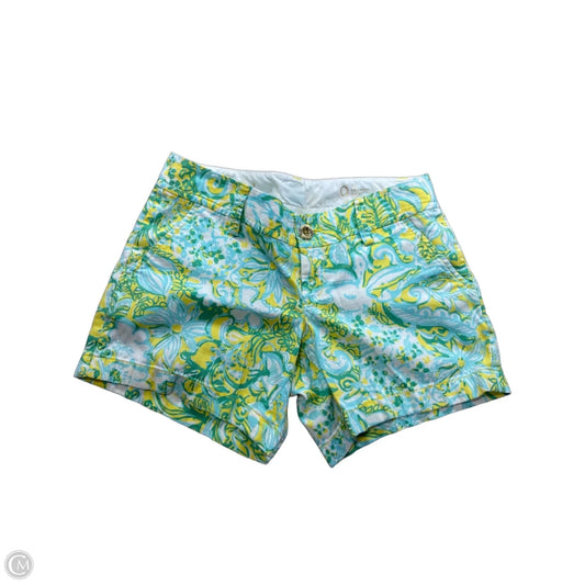 Shorts Designer By Lilly Pulitzer In Green & Yellow, Size: 0