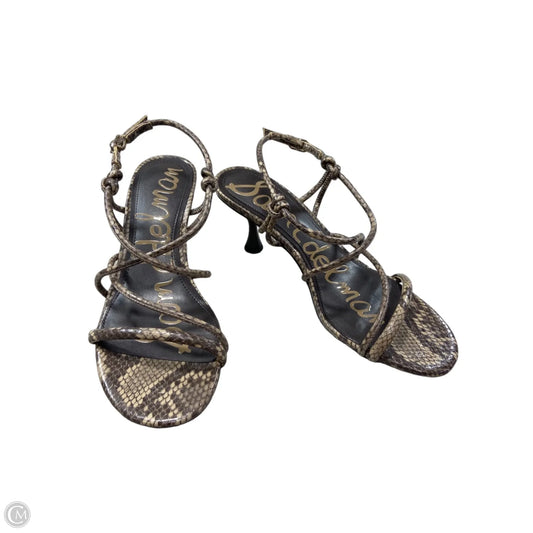 Sandals Heels Kitten By Sam Edelman In Snakeskin Print, Size: 7.5