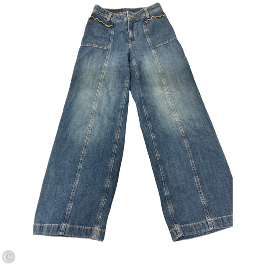 Jeans Wide Leg By Zara In Blue Denim, Size: 4