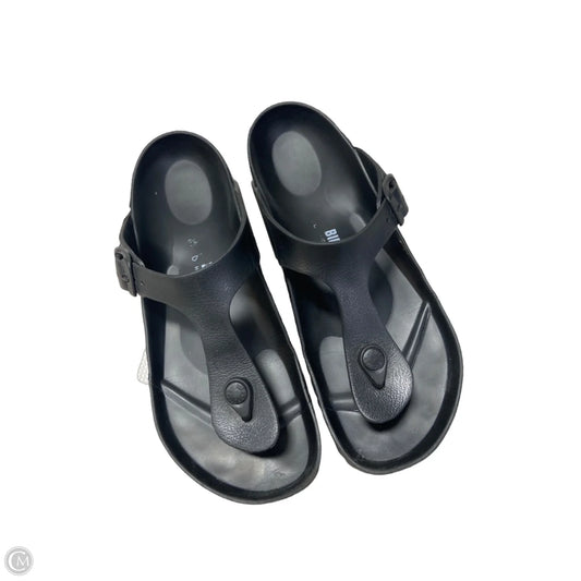 Sandals Flats By Birkenstock In Black, Size: 8