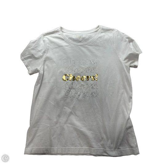 Top Short Sleeve Designer By Kate Spade In White, Size: L