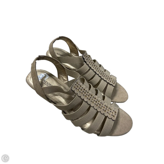 Sandals Heels Block By London Fog In Beige, Size: 8