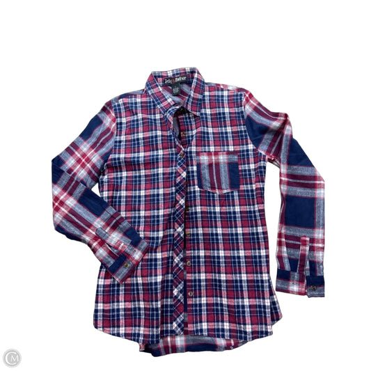 Top Long Sleeve By Clothes Mentor In Plaid Pattern, Size: L