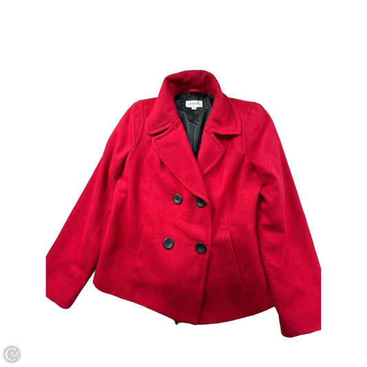 Coat Peacoat By Merona In Red, Size: Xl