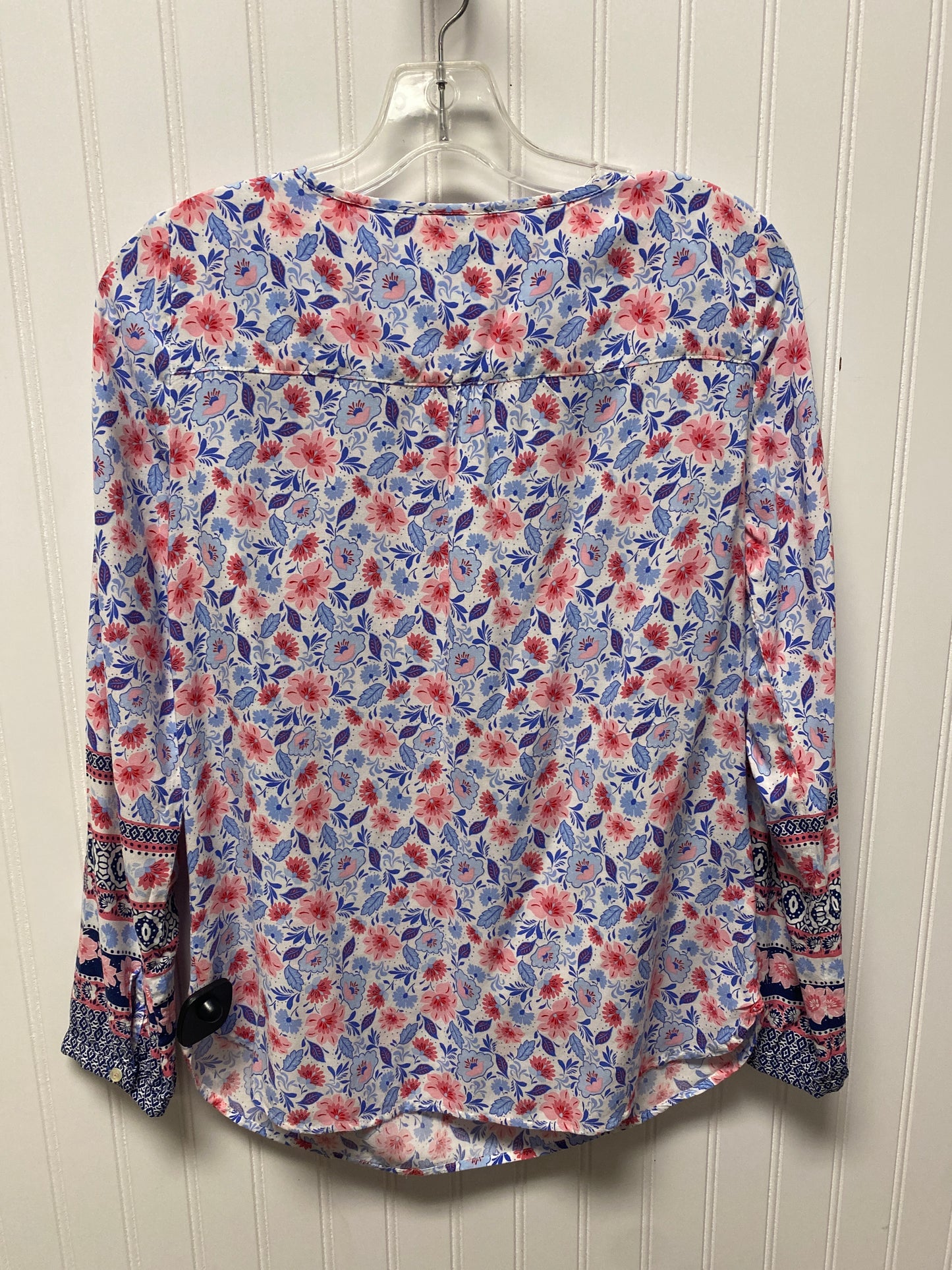 Top Long Sleeve By Talbots O In Blue White, Size: Xs