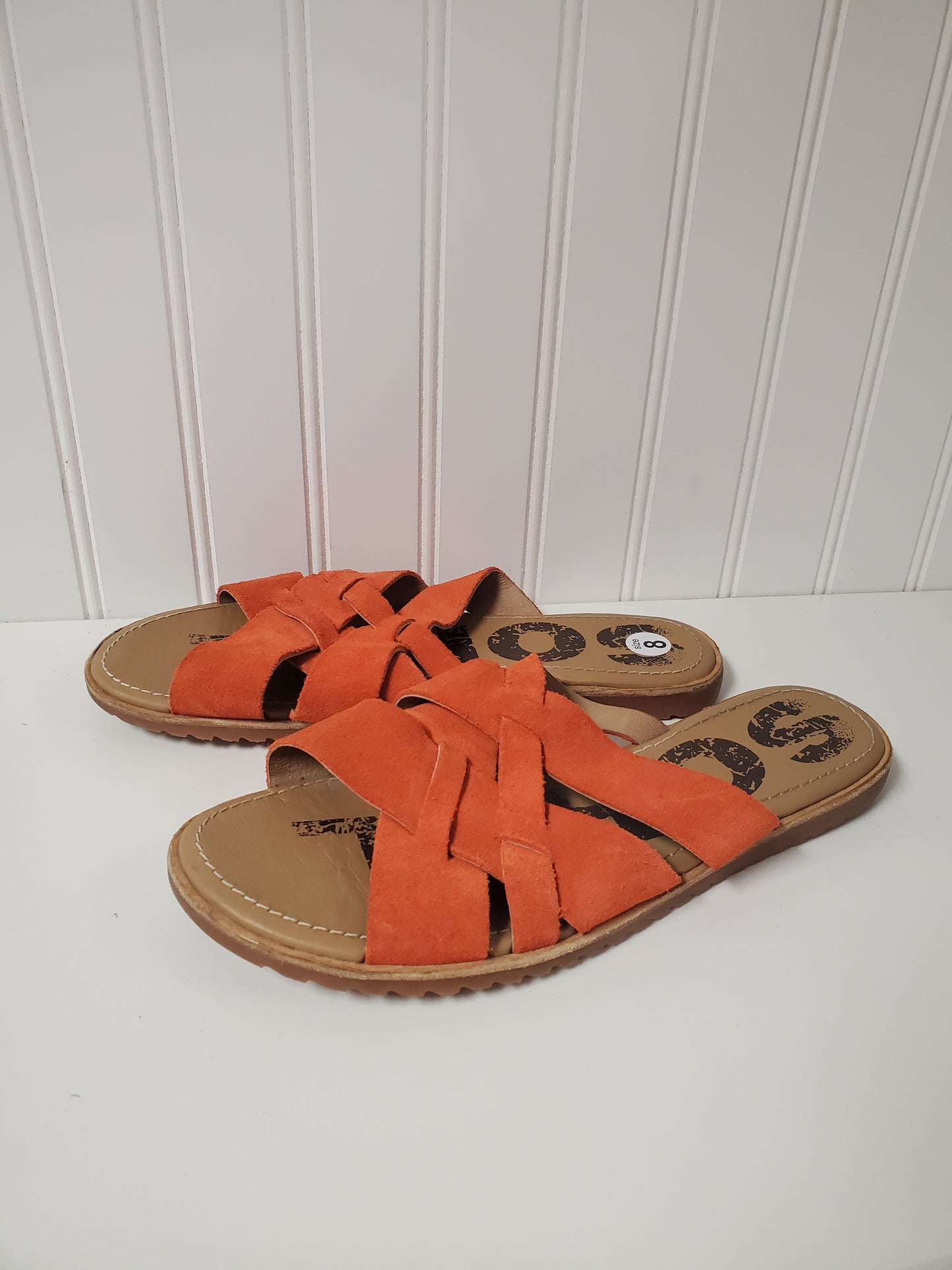 Orange Sandals Flats Sorel, Size 8