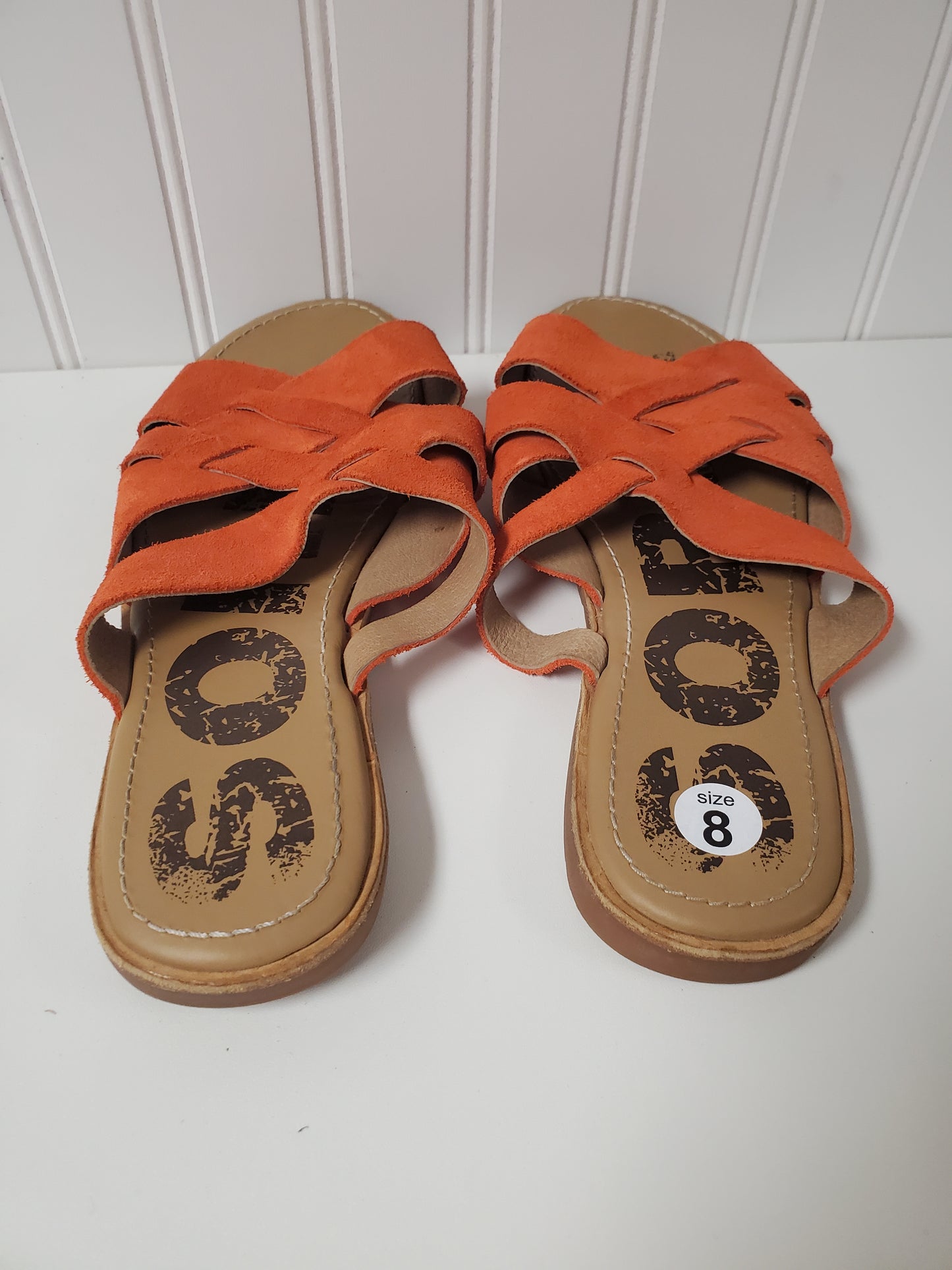 Orange Sandals Flats Sorel, Size 8