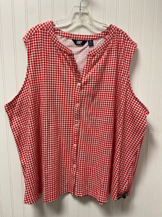 Red & White Top Sleeveless Lands End, Size 3x