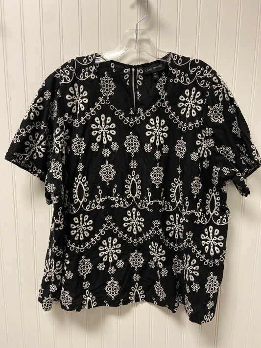 Black & White Top Short Sleeve Lane Bryant, Size 2x