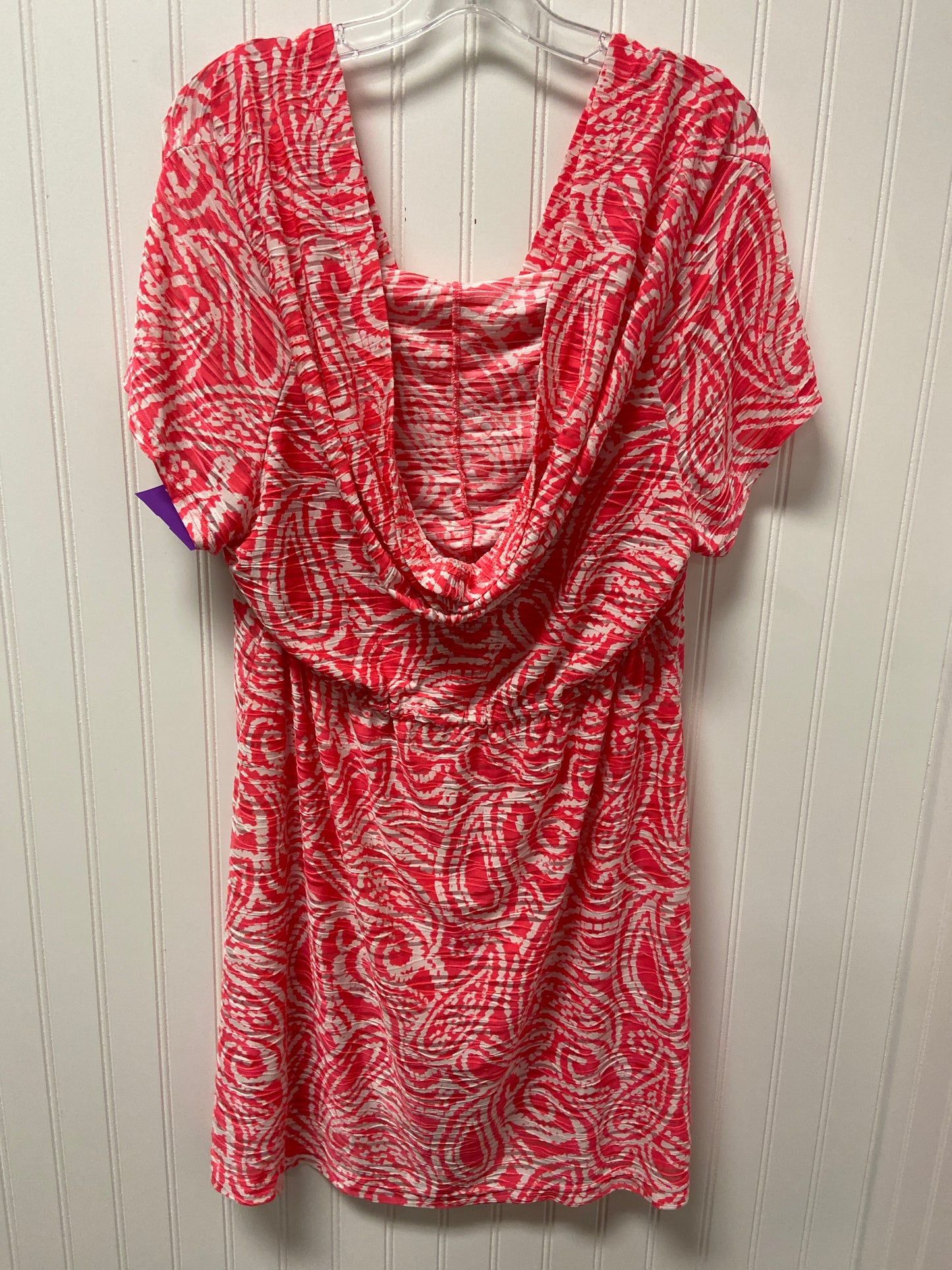 Pink & White Swimwear Cover-up Clothes Mentor, Size M