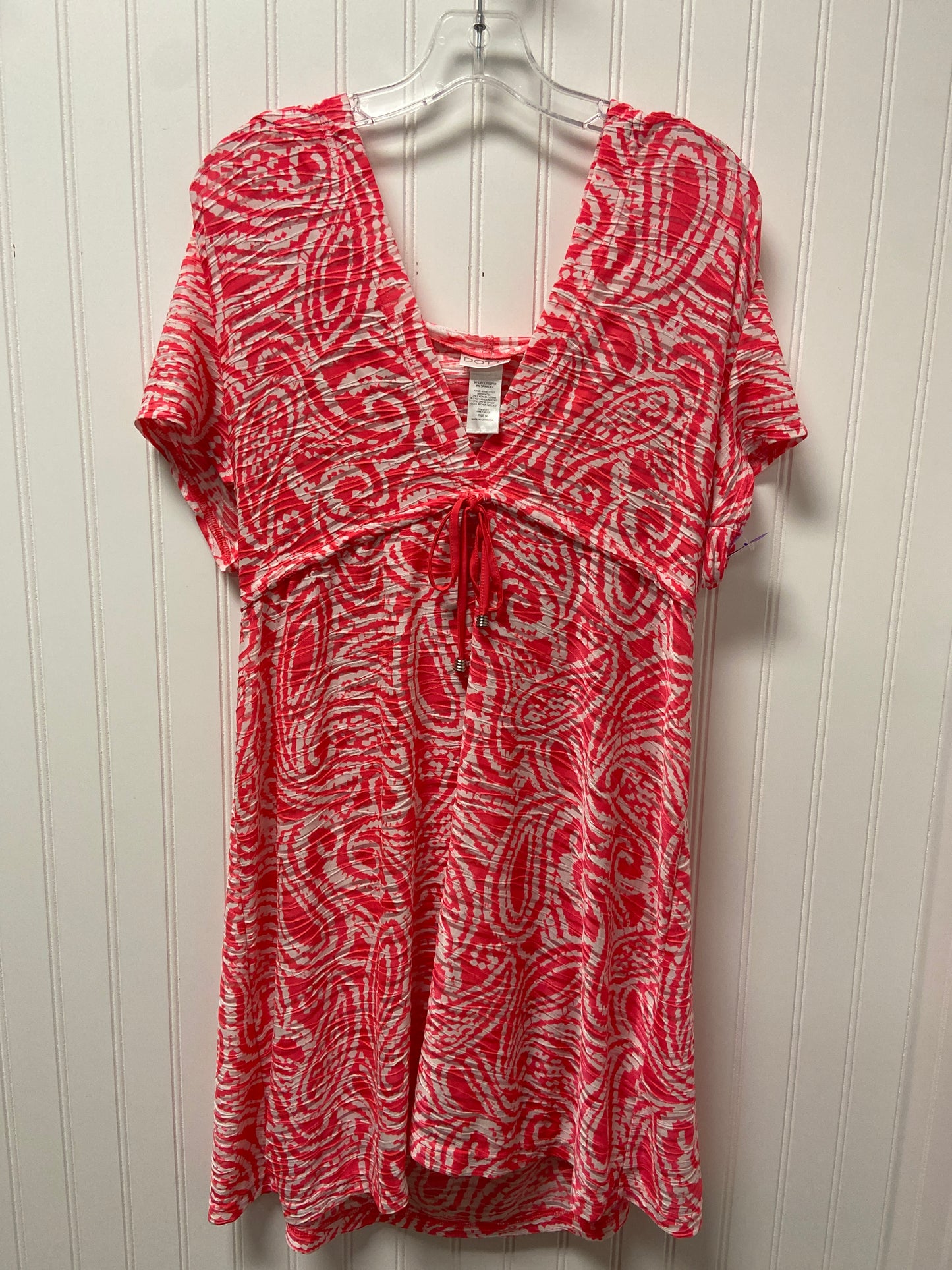 Pink & White Swimwear Cover-up Clothes Mentor, Size M