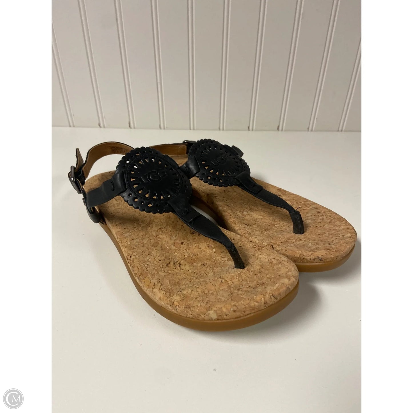 Sandals Designer By Ugg In Black, Size: 8