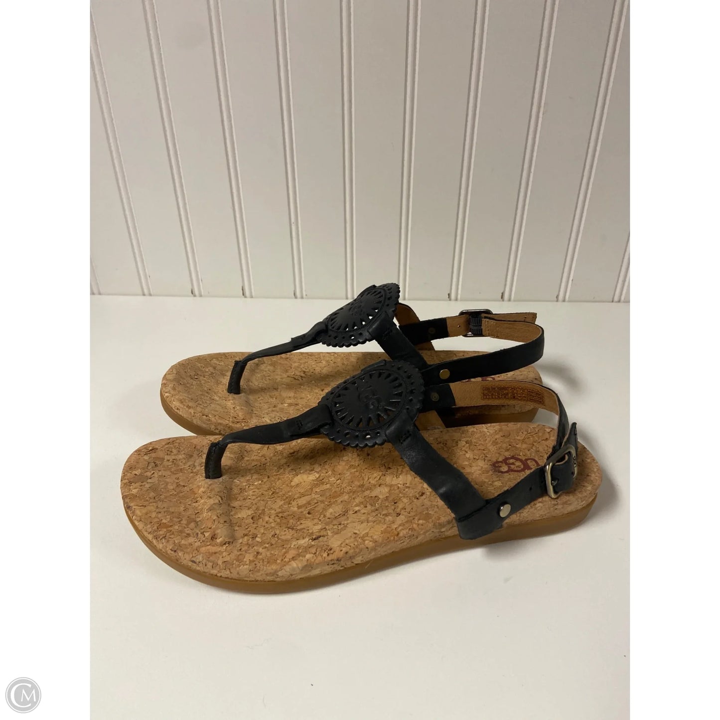 Sandals Designer By Ugg In Black, Size: 8