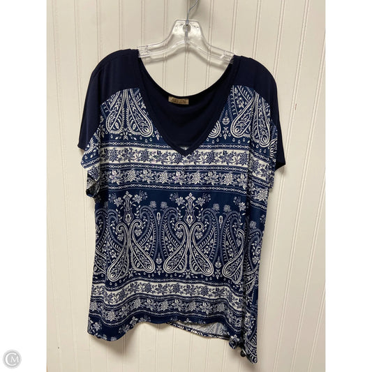 Top Short Sleeve By Lavish In Navy, Size: 2x