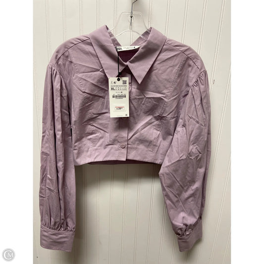 Top Long Sleeve By Zara In Purple, Size: Xl