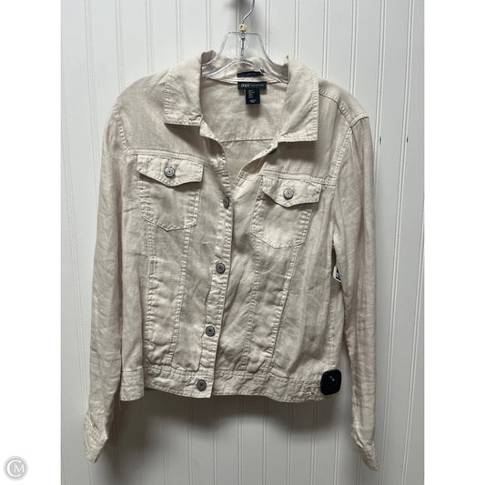 Jacket Shirt By Jones New York In Beige, Size: L