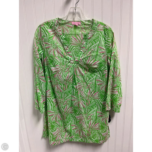 Dress Designer By Lilly Pulitzer In Green & White, Size: Xs