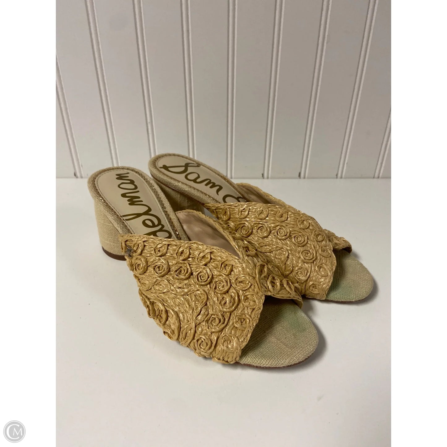 Sandals Heels Block By Sam Edelman In Beige, Size: 6