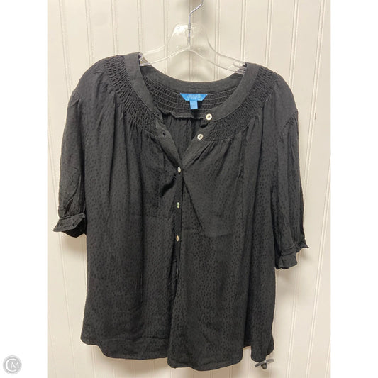 Top Short Sleeve By Draper James In Black, Size: 1x