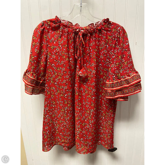 Top Short Sleeve By Max Studio In Red, Size: 1x