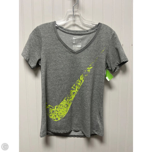 Athletic Top Short Sleeve By Nike In Grey, Size: S
