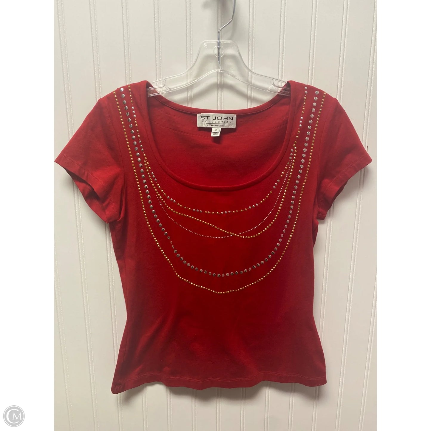 Top Short Sleeve Luxury Designer By St John Collection In Red, Size: S