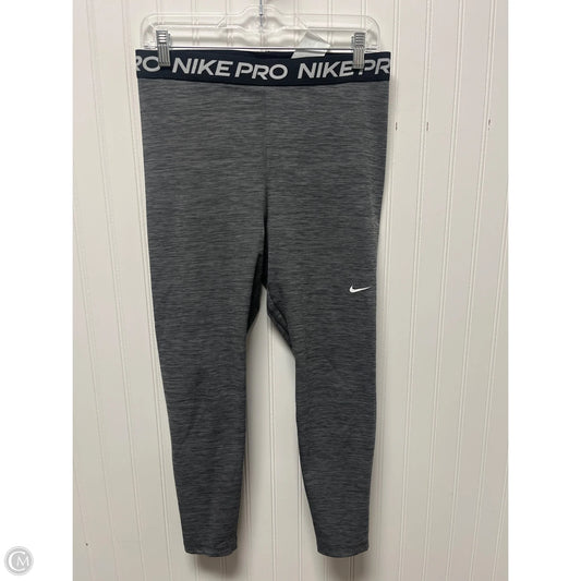 Athletic Leggings By Nike In Grey, Size: L