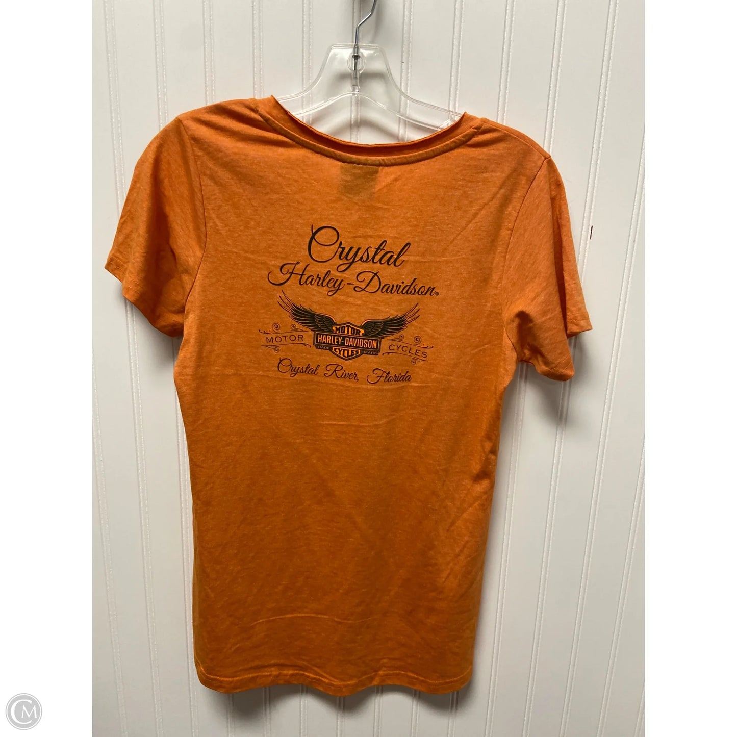 Top Short Sleeve By Harley Davidson In Orange, Size: S