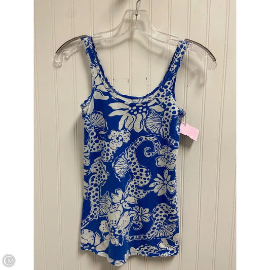 Top Sleeveless Designer By Lilly Pulitzer In Blue & White, Size: Xs