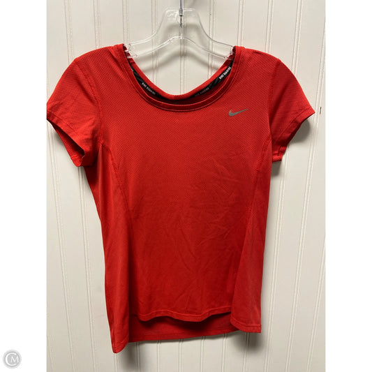 Athletic Top Short Sleeve By Nike In Red, Size: S