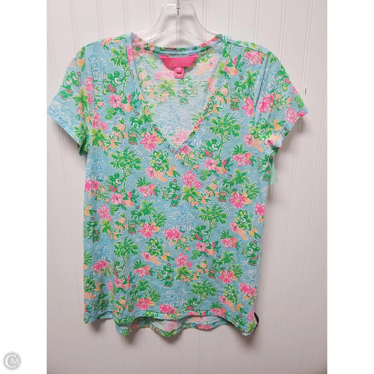 Top Short Sleeve Designer By Lilly Pulitzer In Blue, Size: S