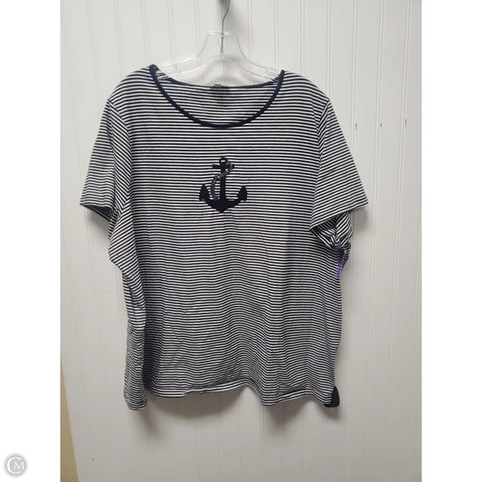 Top Short Sleeve By Talbots In Striped Pattern, Size: 3x