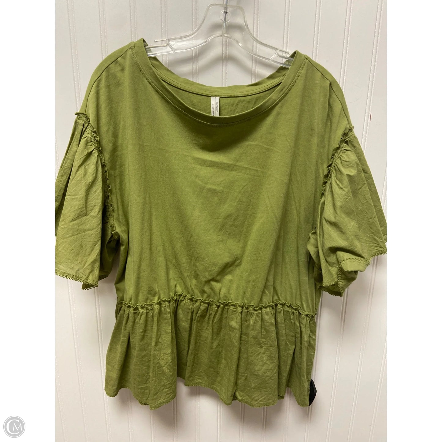 Top Short Sleeve By Anthropologie In Green, Size: L