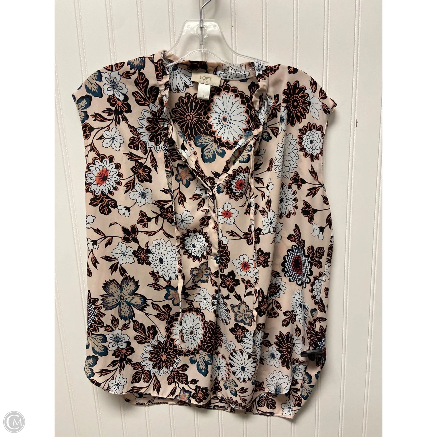 Top Sleeveless By Loft In Peach, Size: S