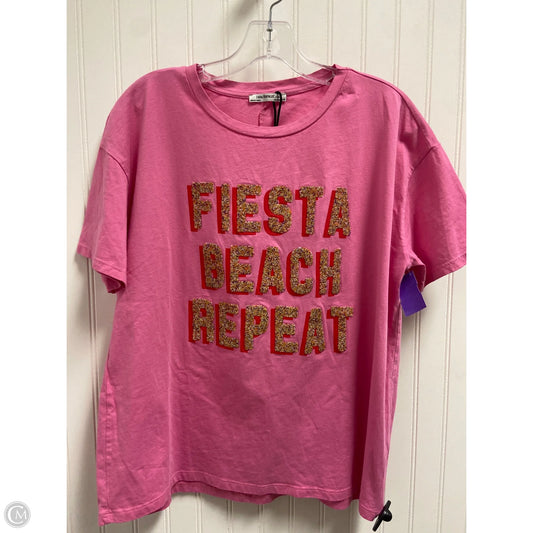 Top Short Sleeve By Zara In Pink, Size: S