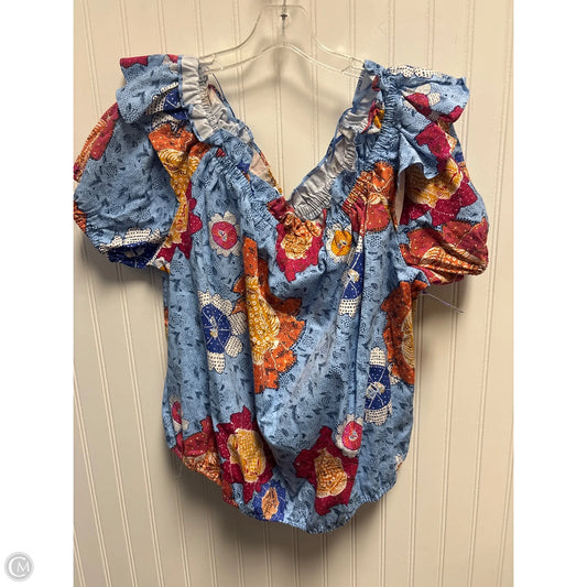 Top Short Sleeve By Inc In Blue, Size: 3x