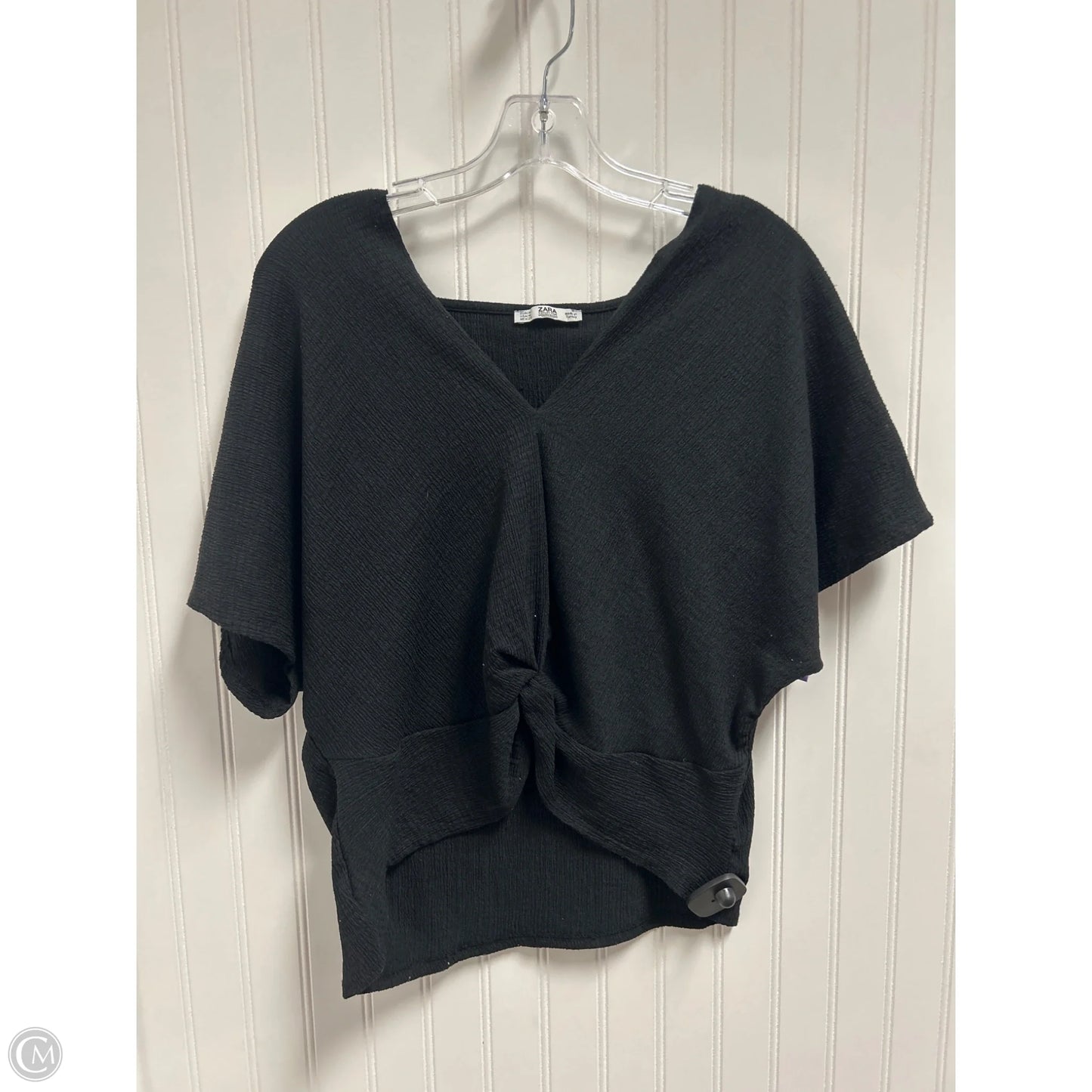 Top Short Sleeve By Zara In Black, Size: M