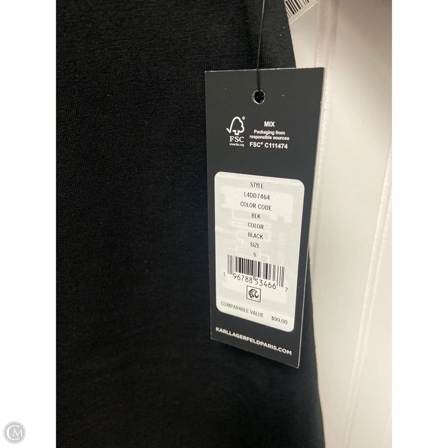 Dress Designer By Karl Lagerfeld In Black, Size: S