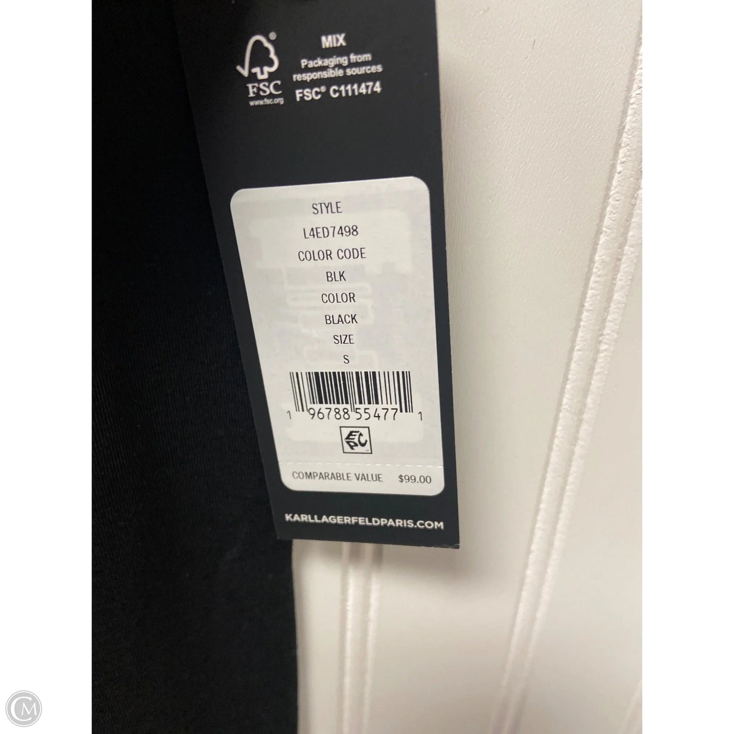 Dress Designer By Karl Lagerfeld In Black, Size: S